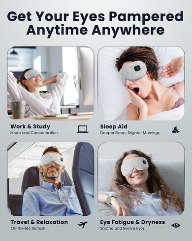 Heated Eye Mask - Cordless Eye Mask for Dry Eyes, FSA HSA Eligible, Eye Relief, Improved Sleep, Washable Eye Heating pad for Travel and with Replaceable Shell in Saudi Arabia