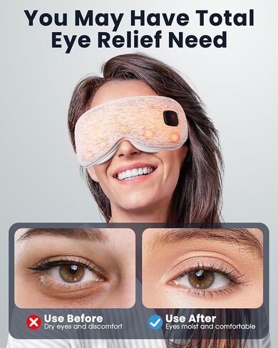 Heated Eye Mask - Cordless Eye Mask for Dry Eyes, FSA HSA Eligible, Eye Relief, Improved Sleep, Washable Eye Heating pad for Travel and with Replaceable Shell in Saudi Arabia