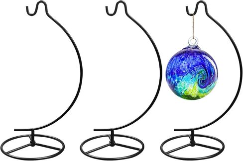 11 Inch Black Ornament Display Stand, Glass Ball Hanger for Hanging Air Plants Terrariums, Witch Ball, Christmas & Wedding Ornaments, Perfect for Home and Office Decor in Saudi Arabia