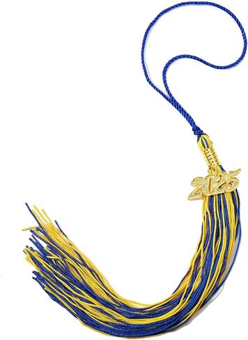2025 Graduation Tassels,1Pcs Cap Tassel Decoration with 2025 Year Gold Date Charms,Graduate Gifts for Ceremonies Souvenir High School,Blue and White in Saudi Arabia