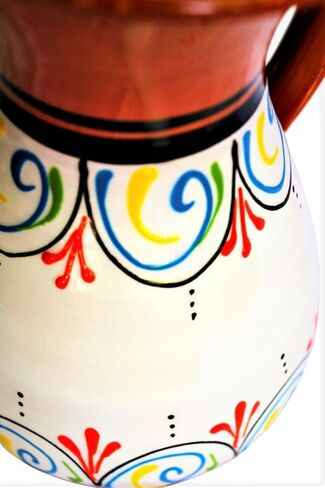 Cactus Canyon Ceramics الإسبانية Terracotta 2 كوارت إبريق ، أصفر in Saudi Arabia