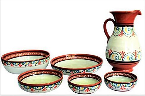 Cactus Canyon Ceramics الإسبانية Terracotta 2 كوارت إبريق ، أصفر in Saudi Arabia