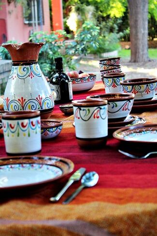 Cactus Canyon Ceramics الإسبانية Terracotta 2 كوارت إبريق ، أصفر in Saudi Arabia