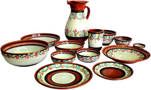 Cactus Canyon Ceramics الإسبانية Terracotta 2 كوارت إبريق ، أصفر in Saudi Arabia
