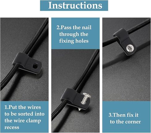 1/4 Inch R-Type Clip Clamp, 100 Pcs | Nylon P-Type Mounting Clips, Cable & Wire Management, Stainless Steel Screws Included in Kuwait