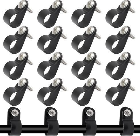 1/4 Inch R-Type Clip Clamp, 100 Pcs | Nylon P-Type Mounting Clips, Cable & Wire Management, Stainless Steel Screws Included in Kuwait