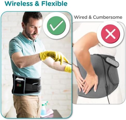 comfytemp cordless وسادة التسخين مع مدلك لتخفيف آلام الظهر ، مدلك أسفل الظهر المحمولة FSA HSA مؤهلة يمكن ارتداؤها ، هدايا عيد الأب ، هدايا عيد ميلاد لأبي أمي الرجال ، 3 حرارة السيارات 58 " in Saudi Arabia