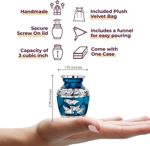 Trupoint Memorials Small Urns for Human Ashes Keepsake, Decorative Mini Cremation Urn for Adult Men & Women – Small, Purple Hummingbird in Saudi Arabia