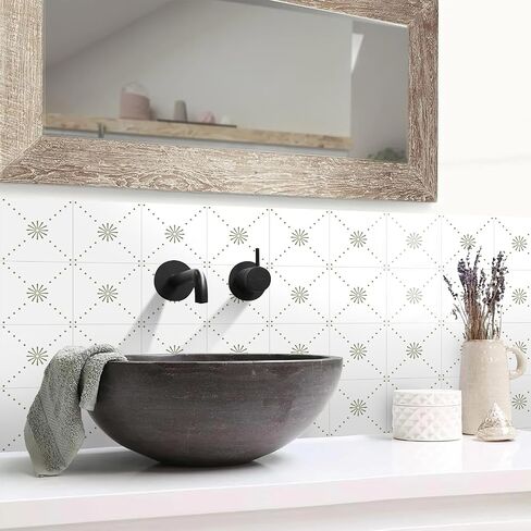 SVNOOC Peel & Stick Wall Tile Stickers 12 PCS Backsplash Self Adhesive 6" x 6", Decorative Wall Stickers for Kitchen Bathroom Tile Decals Waterproof Removable (Black) in Saudi Arabia