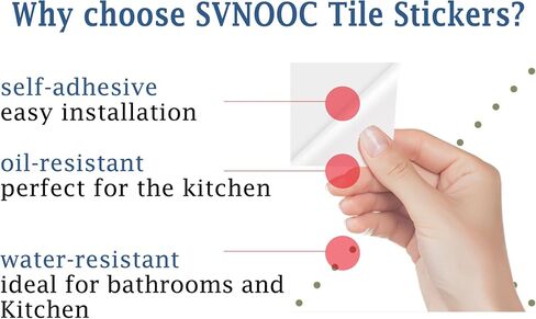 SVNOOC Peel & Stick Wall Tile Stickers 12 PCS Backsplash Self Adhesive 6" x 6", Decorative Wall Stickers for Kitchen Bathroom Tile Decals Waterproof Removable (Black) in Saudi Arabia