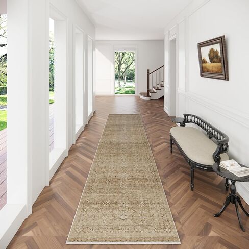 8x10 Area Rugs for Living Room: Washable Rug Stain Resistant Distressed Vintage Floral Rug Non Slip Low Pile Faux Wool Soft Large Area Rugs for Bedroom Bedside Farmhouse Dining Room Kids Nursery in Saudi Arabia