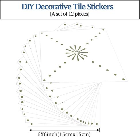 SVNOOC Peel & Stick Wall Tile Stickers 12 PCS Backsplash Self Adhesive 6" x 6", Decorative Wall Stickers for Kitchen Bathroom Tile Decals Waterproof Removable (Black) in Saudi Arabia