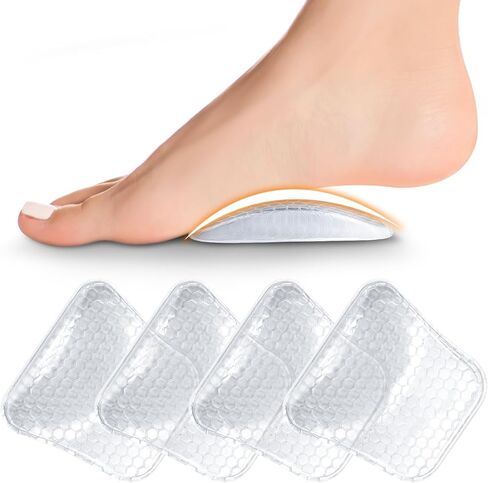 Arch Support Inserts Women for Flat Feet, Gel Arch Inserts for Plantar Fasciitis Relief, Non-Slip Arch Support Pads, Two-Option of Different Heights (High-Clear) in Kuwait