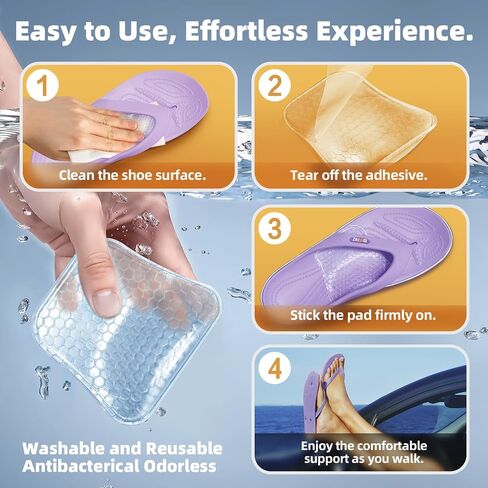 Arch Support Inserts Women for Flat Feet, Gel Arch Inserts for Plantar Fasciitis Relief, Non-Slip Arch Support Pads, Two-Option of Different Heights (High-Clear) in Kuwait