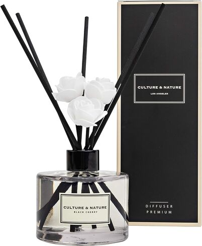 CULTURE & NATURE Reed Diffuser Set 6.7oz (200ml) Clean Cotton Scented Diffuser with Sticks Home Fragrance Reed Diffuser for Bathroom Shelf Decor in Saudi Arabia