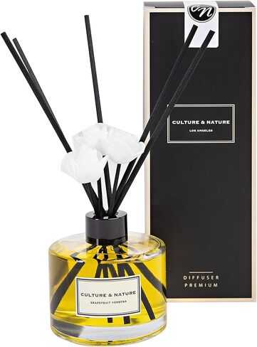 CULTURE & NATURE Reed Diffuser Set 6.7oz (200ml) Clean Cotton Scented Diffuser with Sticks Home Fragrance Reed Diffuser for Bathroom Shelf Decor in Saudi Arabia