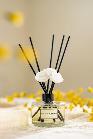 CULTURE & NATURE Reed Diffuser Set 6.7oz (200ml) Clean Cotton Scented Diffuser with Sticks Home Fragrance Reed Diffuser for Bathroom Shelf Decor in Kuwait