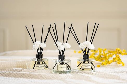 CULTURE & NATURE Reed Diffuser Set 6.7oz (200ml) Clean Cotton Scented Diffuser with Sticks Home Fragrance Reed Diffuser for Bathroom Shelf Decor in Kuwait