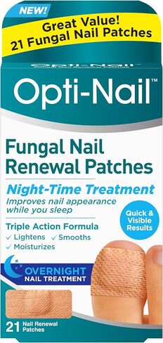 Opti-Nail Fungal Nail Renewal Patches - 21 Patches, Night-Time Treatment Improves Nail Appearance While You Sleep in Saudi Arabia