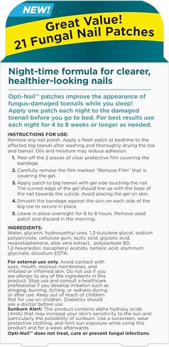 Opti-Nail Fungal Nail Renewal Patches - 21 Patches, Night-Time Treatment Improves Nail Appearance While You Sleep in Saudi Arabia