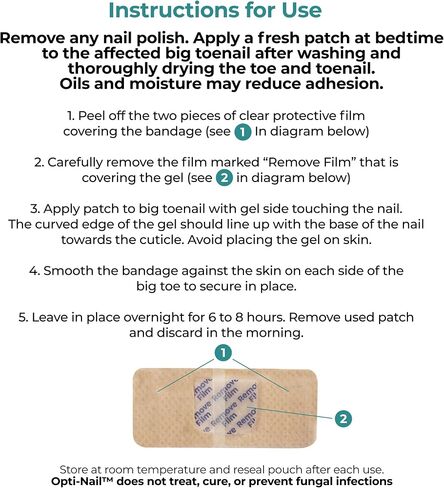 Opti-Nail Fungal Nail Renewal Patches - 21 Patches, Night-Time Treatment Improves Nail Appearance While You Sleep in Saudi Arabia
