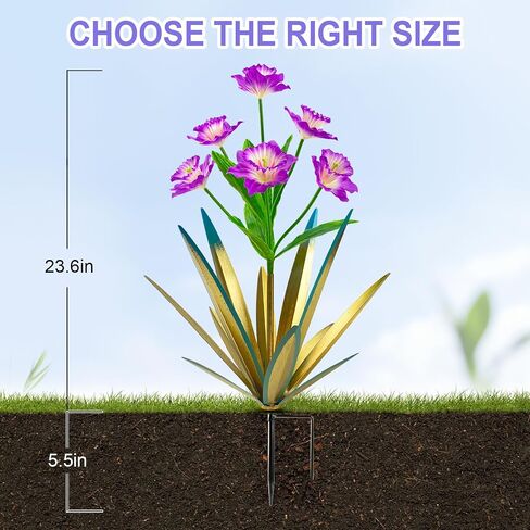 Homight Metal Agave Plant Outdoor Decoration Outdoor Garden Decoration Daffodils Flowers Mexican Yard Art Daffodils Flowers Decorative Garden Gift (2 Big red Daffodil) in Kuwait