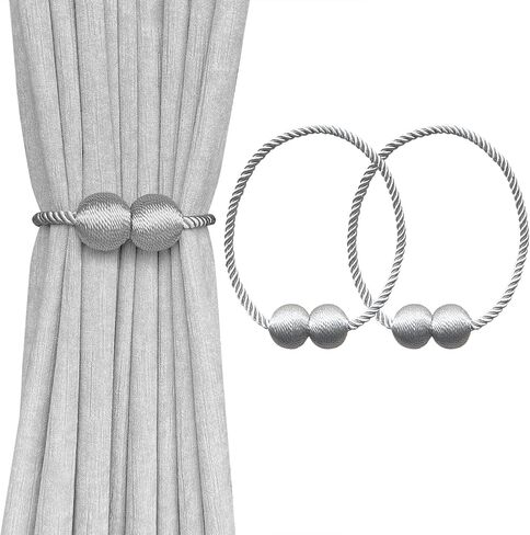 Melaluxe 6 Pack Magnetic Stainbacks ، Holdbacks الستار الزخرفي لديكور النافذة (رمادي) in Kuwait