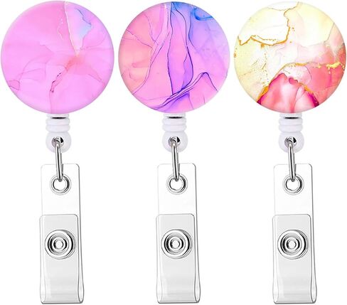 حامل شارة قابل للسحب، مشبك شارة ممرضة لطيف، مشبك شارة لاسم الممرضة، مشبك شارة مزخرف على حاملات بطاقات الهوية (3 عبوات من الزهور) in Kuwait