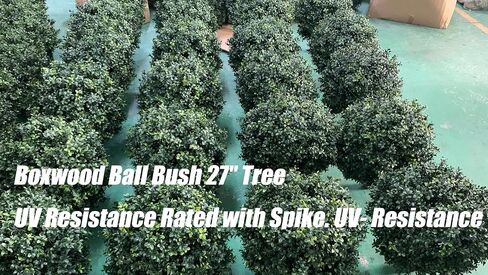 Artificial Boxwood Ball Bush 27" Tree UV Resistance Rated with Spike. Easy to Push in The Ground.Plant Looks Great in a Planter Anywhere. Indoor/Outdoor Decor 2 Pack in Saudi Arabia