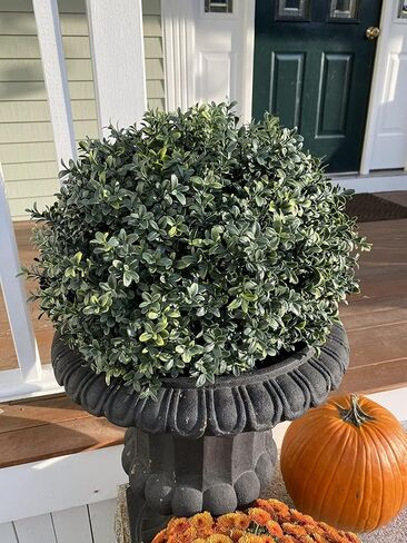 Artificial Boxwood Ball Bush 27" Tree UV Resistance Rated with Spike. Easy to Push in The Ground.Plant Looks Great in a Planter Anywhere. Indoor/Outdoor Decor 2 Pack in Saudi Arabia