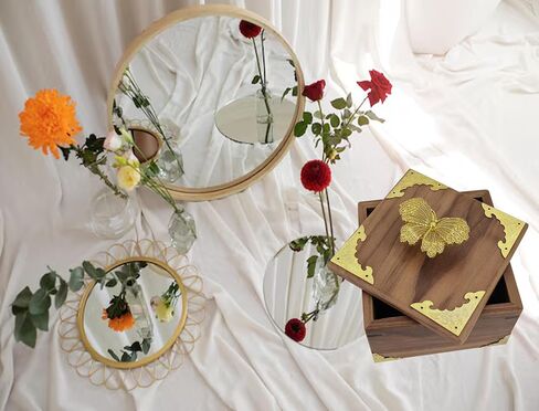 Retro Brass kit, Including Animal Handle, Corner Protector, Decorative Iron Sheet, with Screws, Suitable for DIY and Decorating Jewelry Boxes, Box not Included (Butterfly-S) in Saudi Arabia