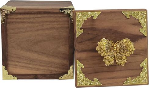 Retro Brass kit, Including Animal Handle, Corner Protector, Decorative Iron Sheet, with Screws, Suitable for DIY and Decorating Jewelry Boxes, Box not Included (Butterfly-S) in Saudi Arabia