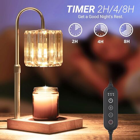 شمعة دافئة مصباح مع مؤقت ، شمعة كهربائية قابلة للضايق Wamer قابلة للتعديل ، مصباح شمعة حديثة زجاجية ، أسود ، ديكور المنزل الأنيق in Kuwait