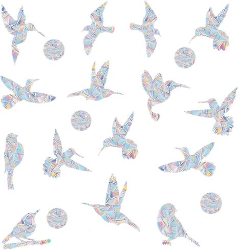 39pcs Rainbow Flower Window Decals to Prevent Bird Strikes, Anti-Collision Window Stickers, Stop Birds from Hitting Windows- Rainbow Prism Static Decals for Glass Doors & Windows in Saudi Arabia