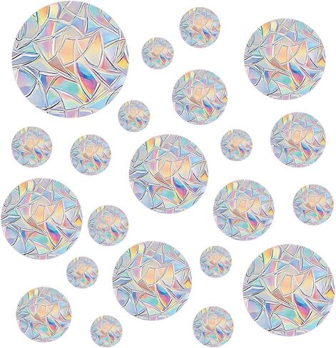 39pcs Rainbow Flower Window Decals to Prevent Bird Strikes, Anti-Collision Window Stickers, Stop Birds from Hitting Windows- Rainbow Prism Static Decals for Glass Doors & Windows in Saudi Arabia