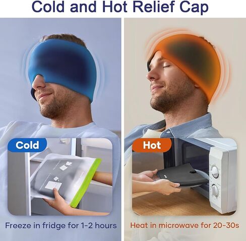 Migraine Relief Cap, Headache Relieve Cap Mask Products, Cooling Odorless Gel Ice Head Wrap for Tension, Stress,Hangover & Puffy Eyes in Saudi Arabia