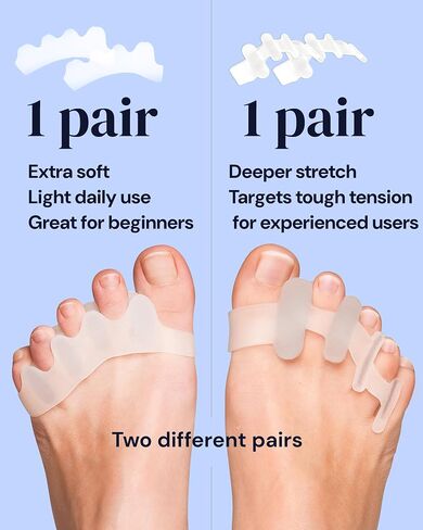 YOGAMEDIC® Bunion Corrector Toe Separator for Big Toe to Relax, Spread and Stretch 6Pcs for Hallux Valgus & Bunion Support- 0% BPA Soft Silicone One-Size Pads, Protector for Overlapping Toes Unisex in Saudi Arabia
