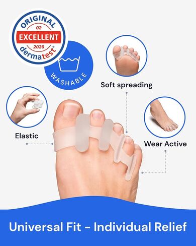 YOGAMEDIC® Bunion Corrector Toe Separator for Big Toe to Relax, Spread and Stretch 6Pcs for Hallux Valgus & Bunion Support- 0% BPA Soft Silicone One-Size Pads, Protector for Overlapping Toes Unisex in Saudi Arabia
