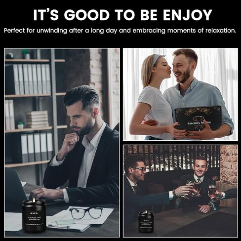 Scented Candles for Men, 6-Pack Candles for Home Scented, 42oz, 300 Hours Burning Time Long-Lasting Aroma — The Masculine Men Candle, Perfect for Boyfriend, Him, Father Aromatherapy Gift in Saudi Arabia