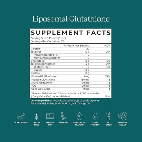 CYMBIOTIKA Liposomal Glutathione Supplement – PQQ, CoQ10 & Antioxidants for Detox, Energy, Brain, Liver & Immune Support – Advanced Absorption for Cellular Health & Longevity – Citrus Berry - 2 Pack in Saudi Arabia