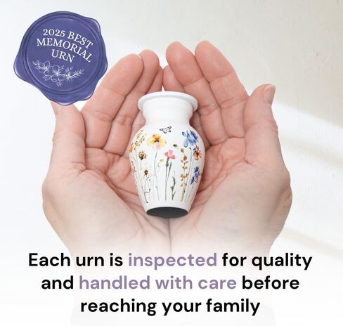 Cremation Urns for Human Ashes Adult Female | Human Urn for Ashes for Women | Decorative for Cremation, Funeral, Burial, Home | Handcrafted Large Size - Wildflower in Kuwait