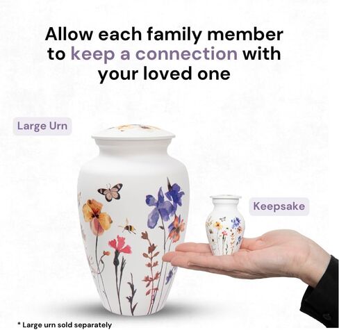 Cremation Urns for Human Ashes Adult Female | Human Urn for Ashes for Women | Decorative for Cremation, Funeral, Burial, Home | Handcrafted Large Size - Wildflower in Kuwait