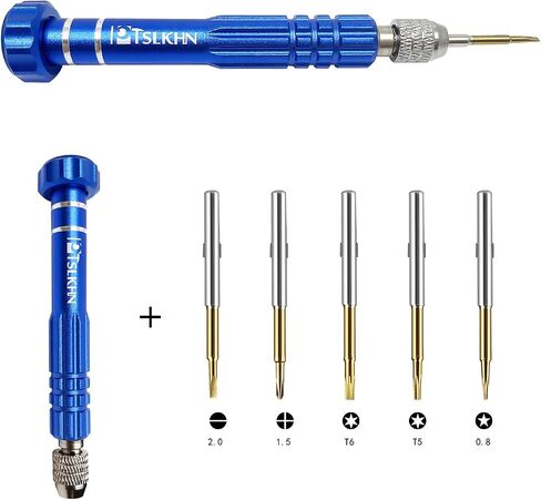 PTSLKHN Eye Glass Repairing Kit, S2 Steel Screwdriver with 15 Types of Screws, Precision Eyeglass Repair Tool Set (Blue 2in1-screws) in Kuwait