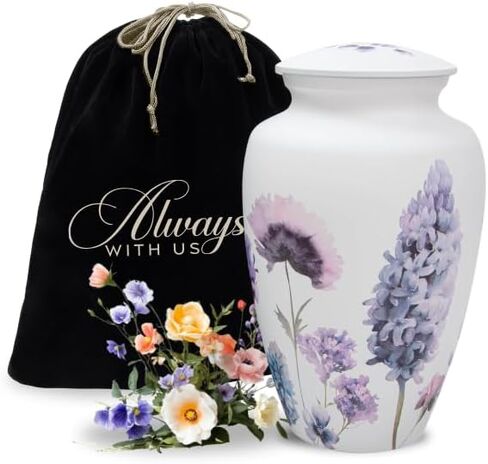Cremation Urns for Human Ashes Adult Female | Human Urn for Ashes for Women | Decorative for Cremation, Funeral, Burial, Home | Handcrafted Large Size - Wildflower in Kuwait