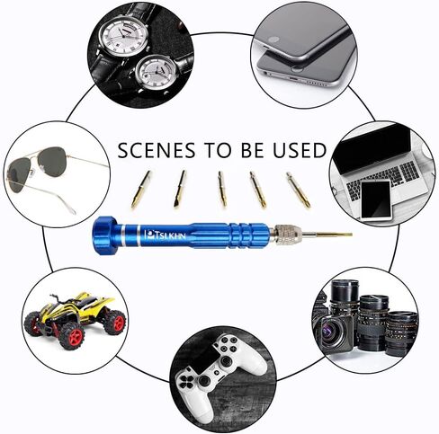 PTSLKHN Eye Glass Repairing Kit, S2 Steel Screwdriver with 15 Types of Screws, Precision Eyeglass Repair Tool Set (Blue 2in1-screws) in Kuwait