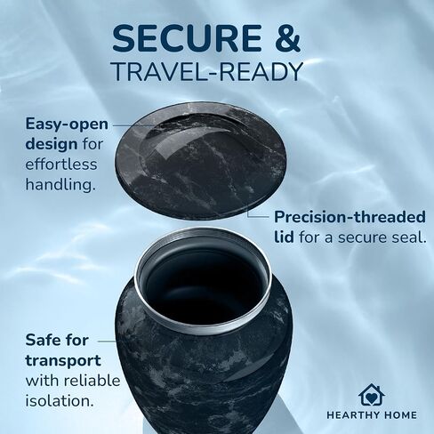 Handcrafted Urn for Ashes Adult Male and Female - Cremation Urns for Human Ashes Adult Man and Woman - Decorative Funeral Urns - Memorial Urn with White Marble Finish - Includes Velvet Bag - Large in Kuwait