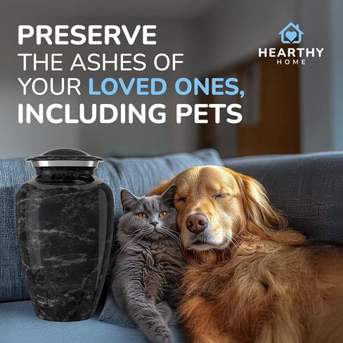 Handcrafted Urn for Ashes Adult Male and Female - Cremation Urns for Human Ashes Adult Man and Woman - Decorative Funeral Urns - Memorial Urn with White Marble Finish - Includes Velvet Bag - Large in Kuwait