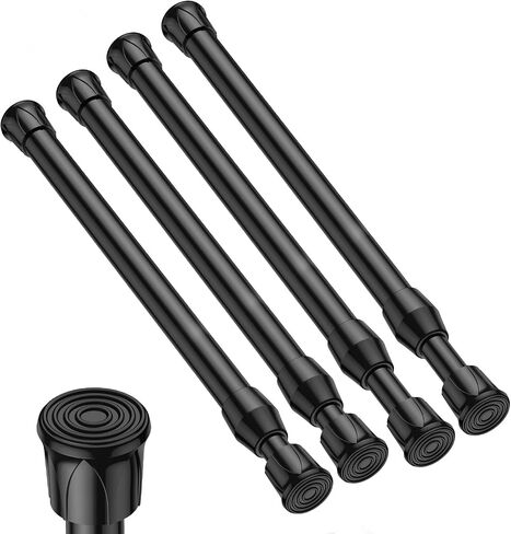 Tension Curtain Rod 12-20inches Small Tension Rods White Adjustable Spring Tension Curtain Rods 2 Pack Mini Curtain Rod Short for Cupboard Closet Rod Kitchen Drawers No Drill Cupboard Cabinets in Saudi Arabia