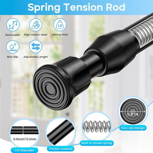 Tension Curtain Rod 12-20inches Small Tension Rods White Adjustable Spring Tension Curtain Rods 2 Pack Mini Curtain Rod Short for Cupboard Closet Rod Kitchen Drawers No Drill Cupboard Cabinets in Saudi Arabia