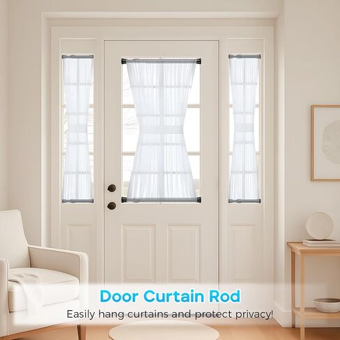 Tension Curtain Rod 12-20inches Small Tension Rods White Adjustable Spring Tension Curtain Rods 2 Pack Mini Curtain Rod Short for Cupboard Closet Rod Kitchen Drawers No Drill Cupboard Cabinets in Saudi Arabia